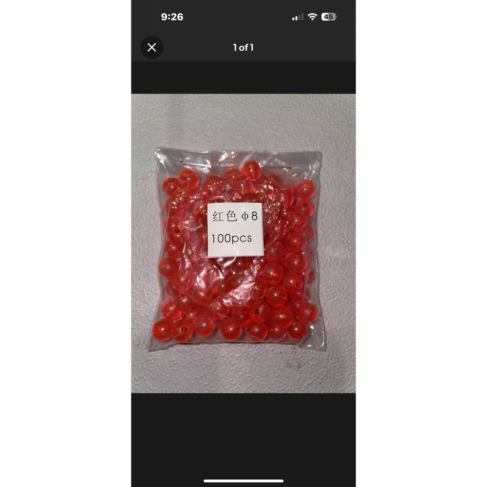 2 Packs Of 100 8mm Clear Orange Trout Steelhead Carolina Rig Speck Trout Beads